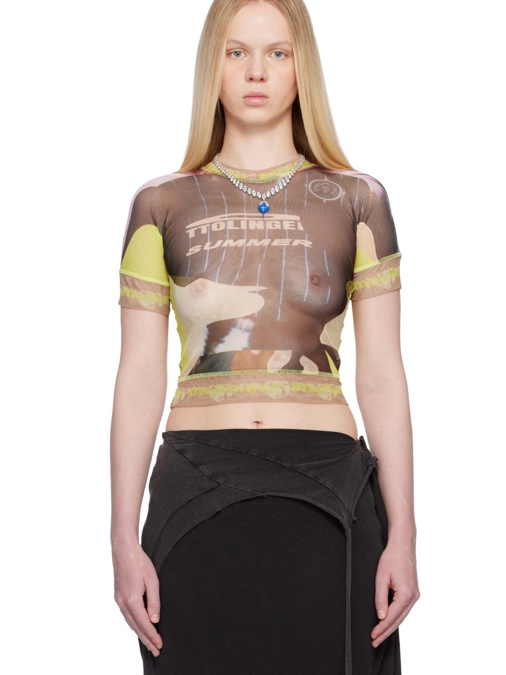 OTTOLINGER CAMO MESH CROP TOP